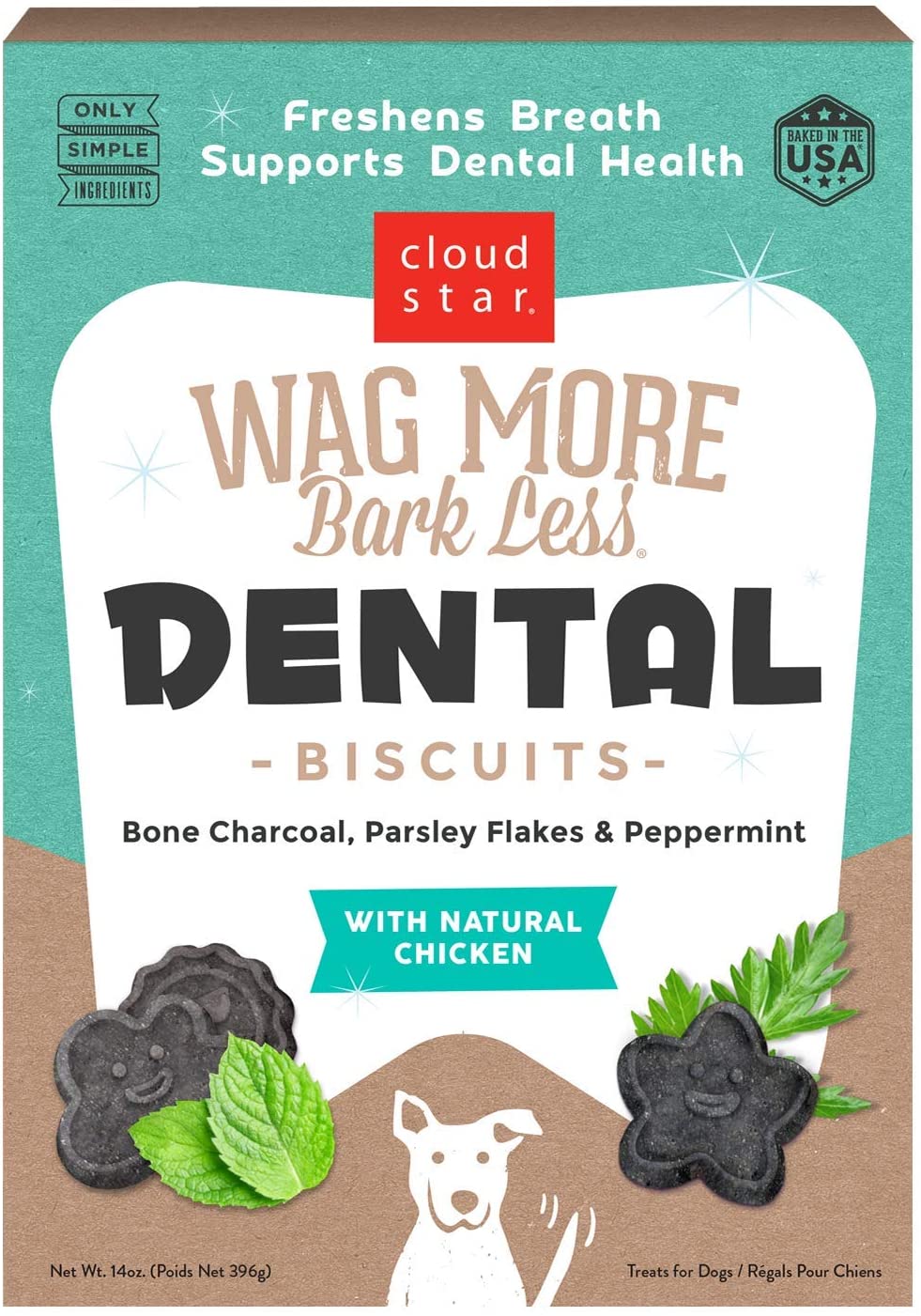 Cloud Star Wag More Bark Less Dental Biscuits With Chicken Dog Treats - 14oz Box
