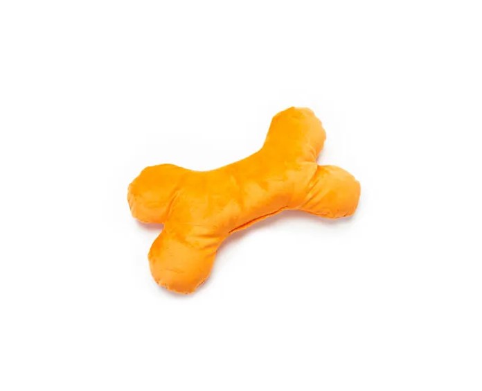 Mutts & Mittens Bone Plush Dog Toy  - Orange