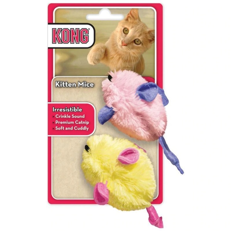 KONG Kitten Catnip Crinkle Mice 2 Pack