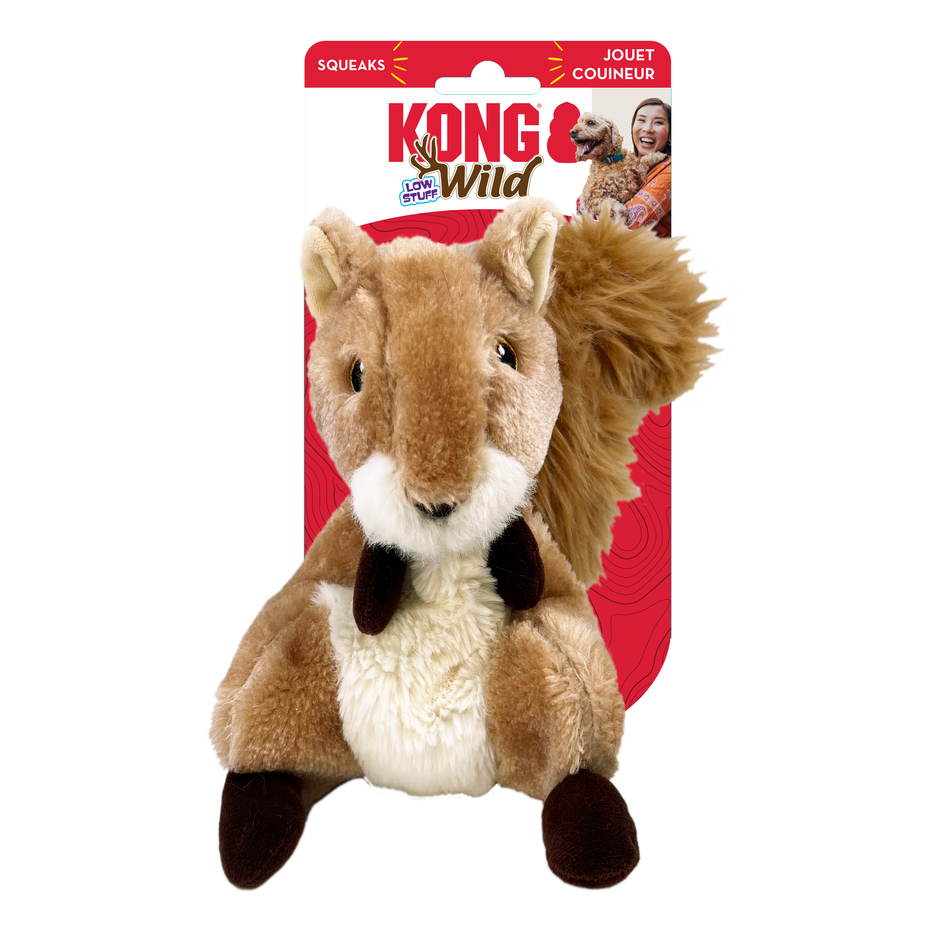 KONG Wild Low Stuff Squirrel Dog Toy