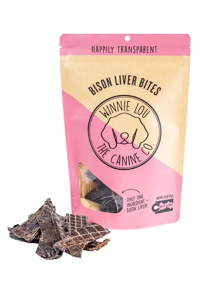 Winnie Lou Bison Liver Bites Dog Treats - 2.5oz Bag
