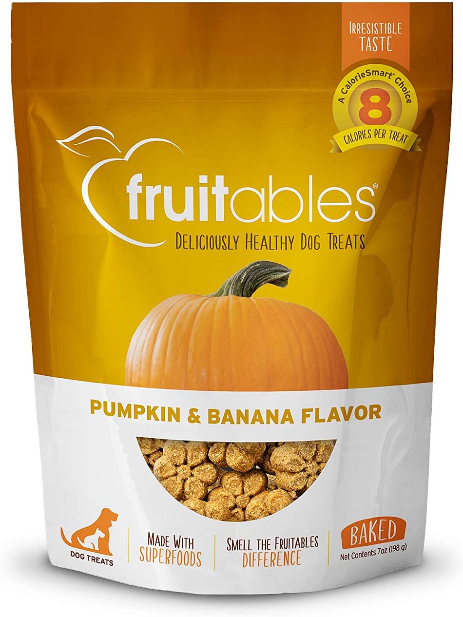 Fruitables Pumpkin & Banana Dog Treats - 7oz Bag