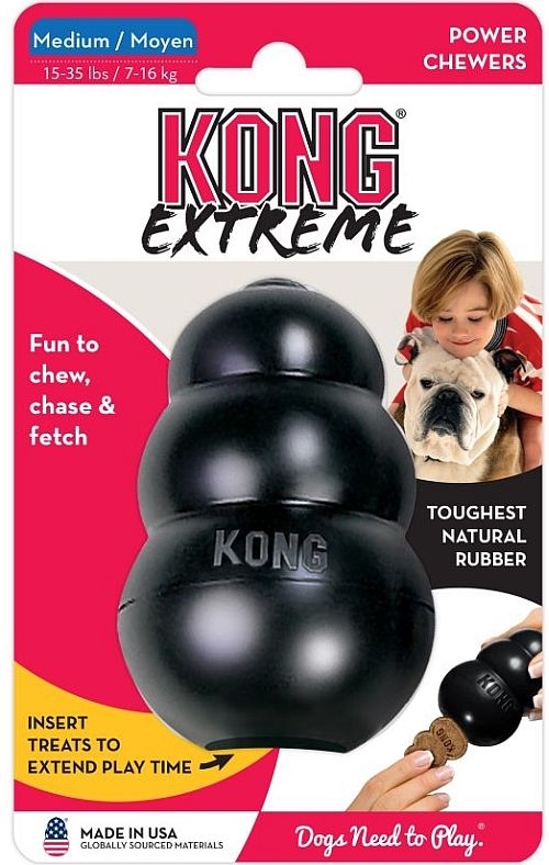KONG Extreme Medium has world's strongest dog tough rubber for your aggressive chewing dog