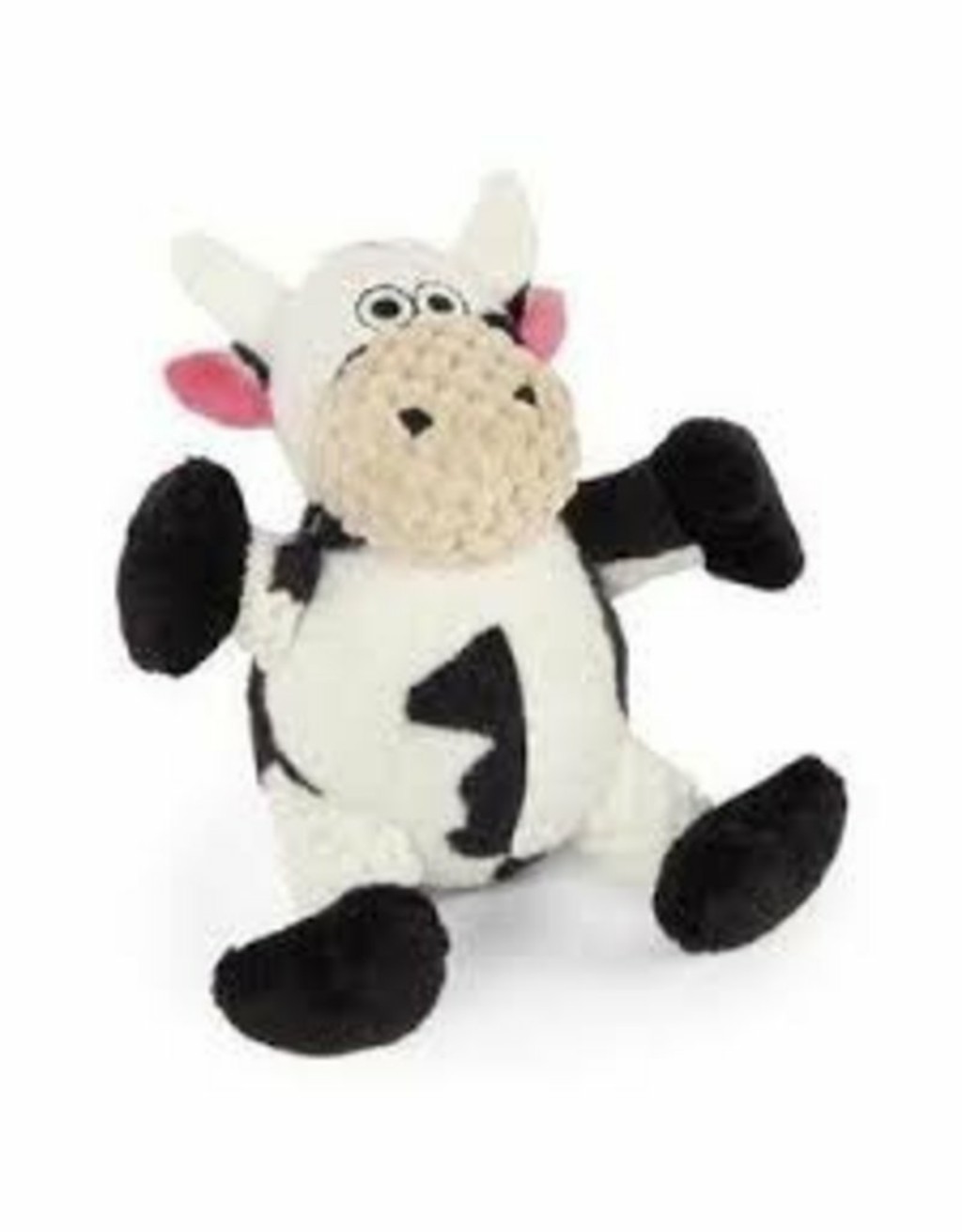 goDog Checkers™ Sitting Cow Dog Toy with Chew Guard - Small