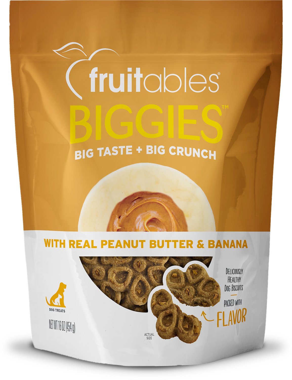 Fruitables Biggies Real Peanut Butter & Banana Dog Treats - 16oz Bag