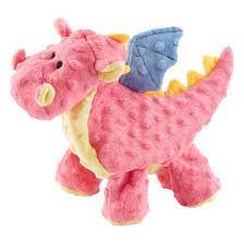 goDog Standing Dragon Dog Toy with Chew Guard - Large Coral