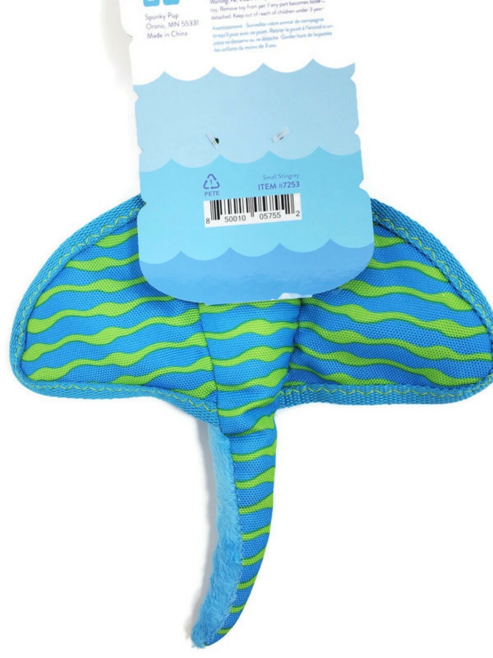 Spunky Pup Clean Earth Stingray Dog Toy - Large