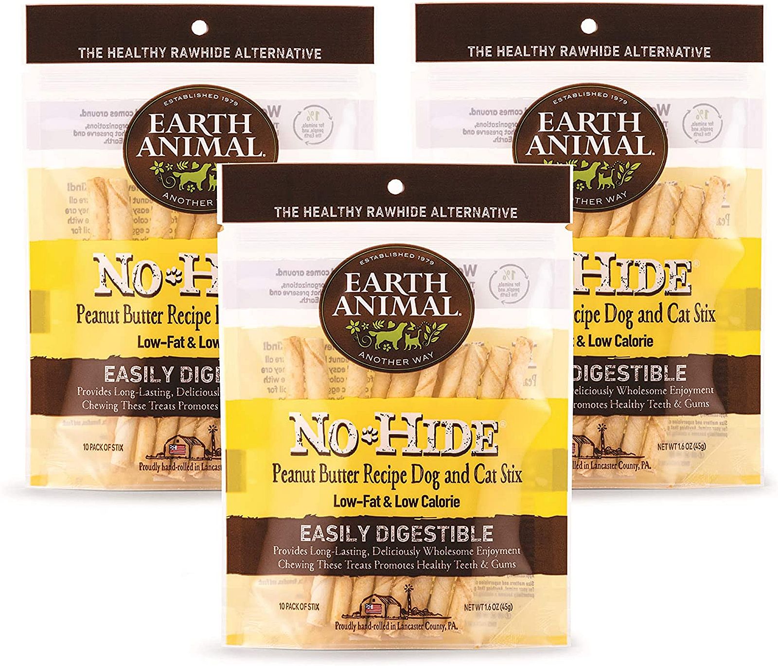 Earth Animal No Hide Peanut Butter Chew Stix - 30 Count