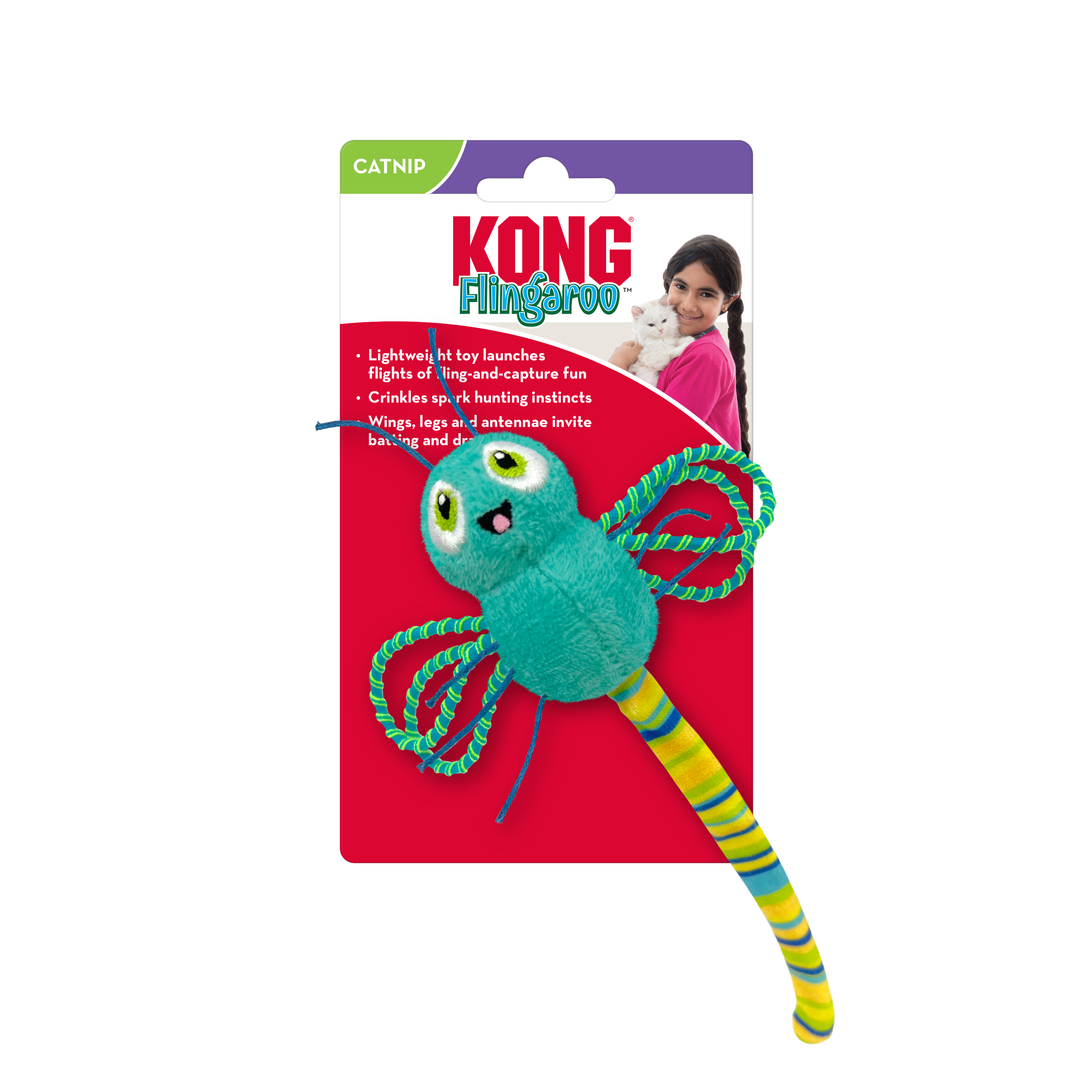 KONG Flingaroo Dragonfly Cat Toy Interactive
