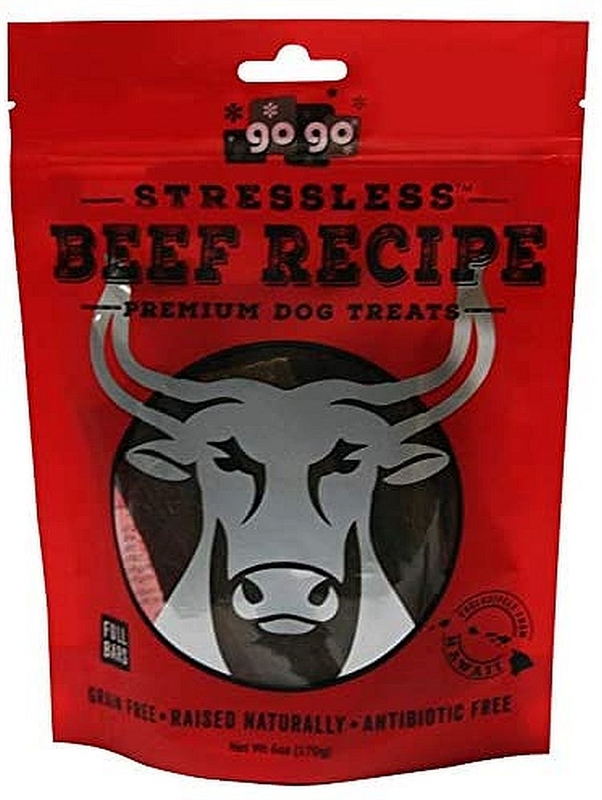 GoGo Stressless Beef USA Dog Jerky Bars 6 oz.