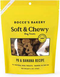 Bocce's Bakery Soft & Chewy Peanut Butter & Banana Recipe Dog Treats - 6oz Bag