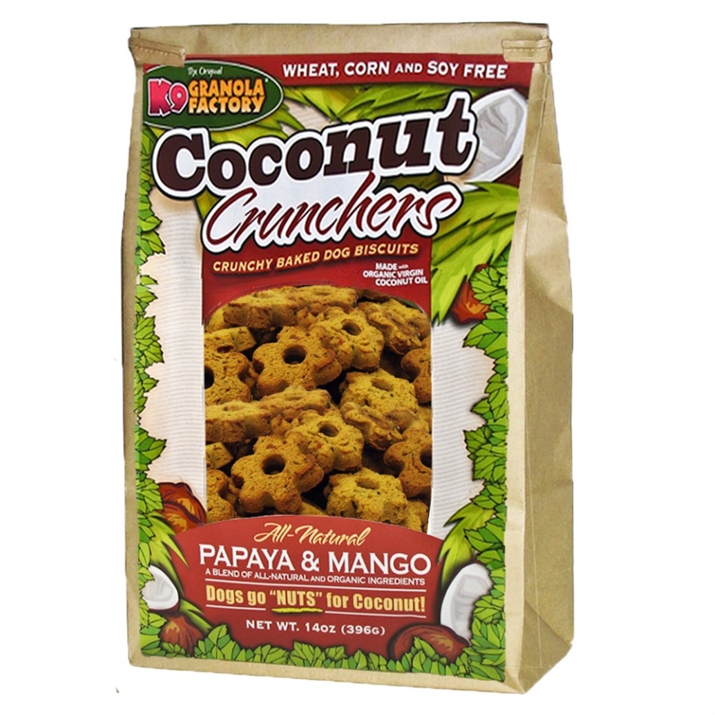 K9 Granola Factory Coconut Crunchers Papaya & Mango Recipe Dog Treats - 14oz Bag