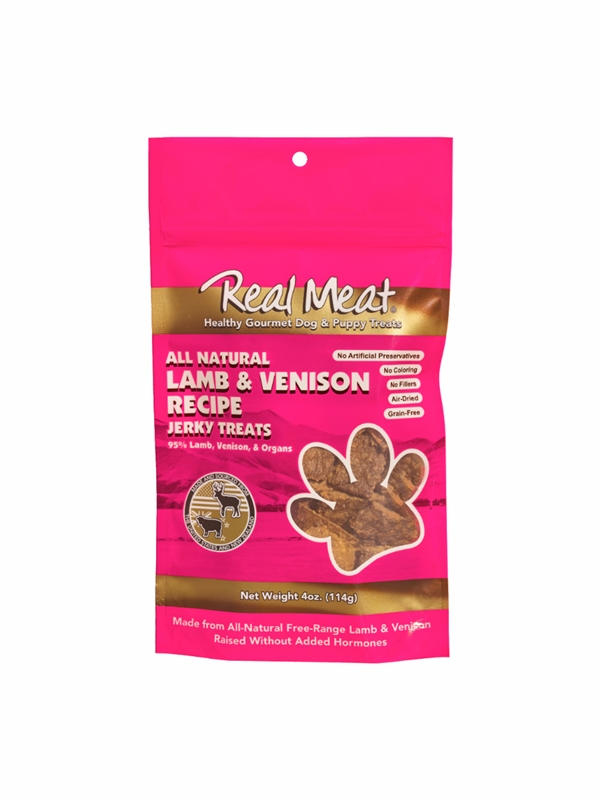 The Real Meat Company Lamb and Venison Jerky Treats 4 oz.