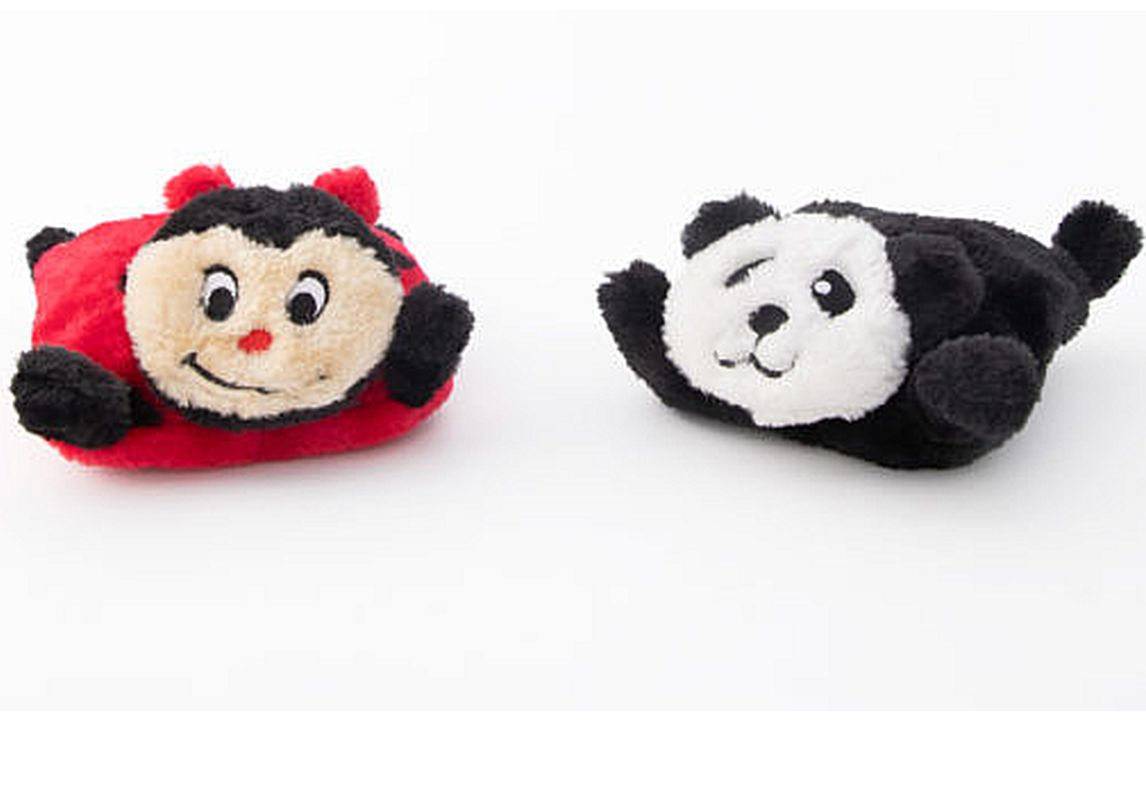 ZippyPaws Squeakie Pads Combo Panda and Ladybug