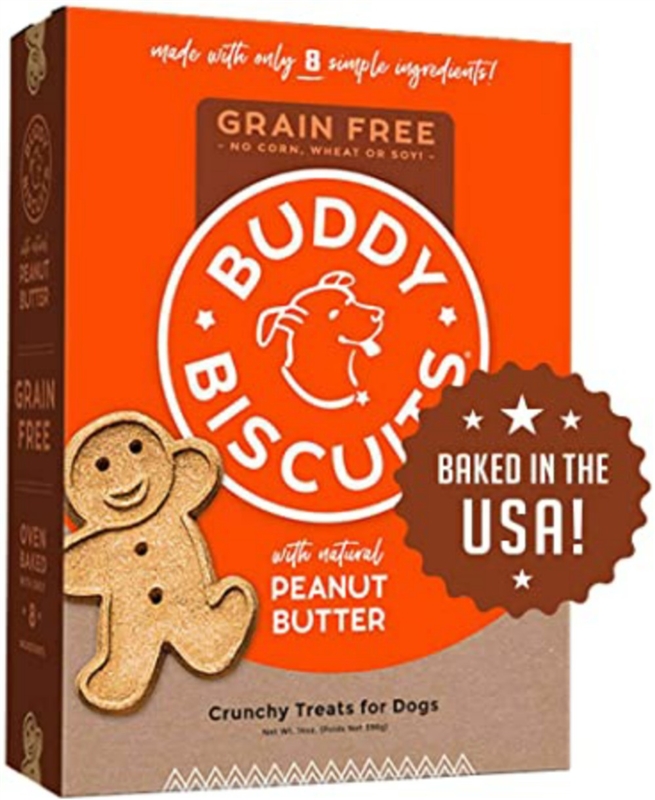 Buddy Biscuits Grain Free Oven Baked Peanut Butter Dog Treats - 14oz Box