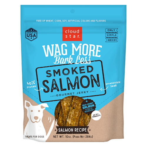 Cloud Star Wag More Bark Less Smoked Salmon Gourmet Jerky Dog Treats - 10oz Bag