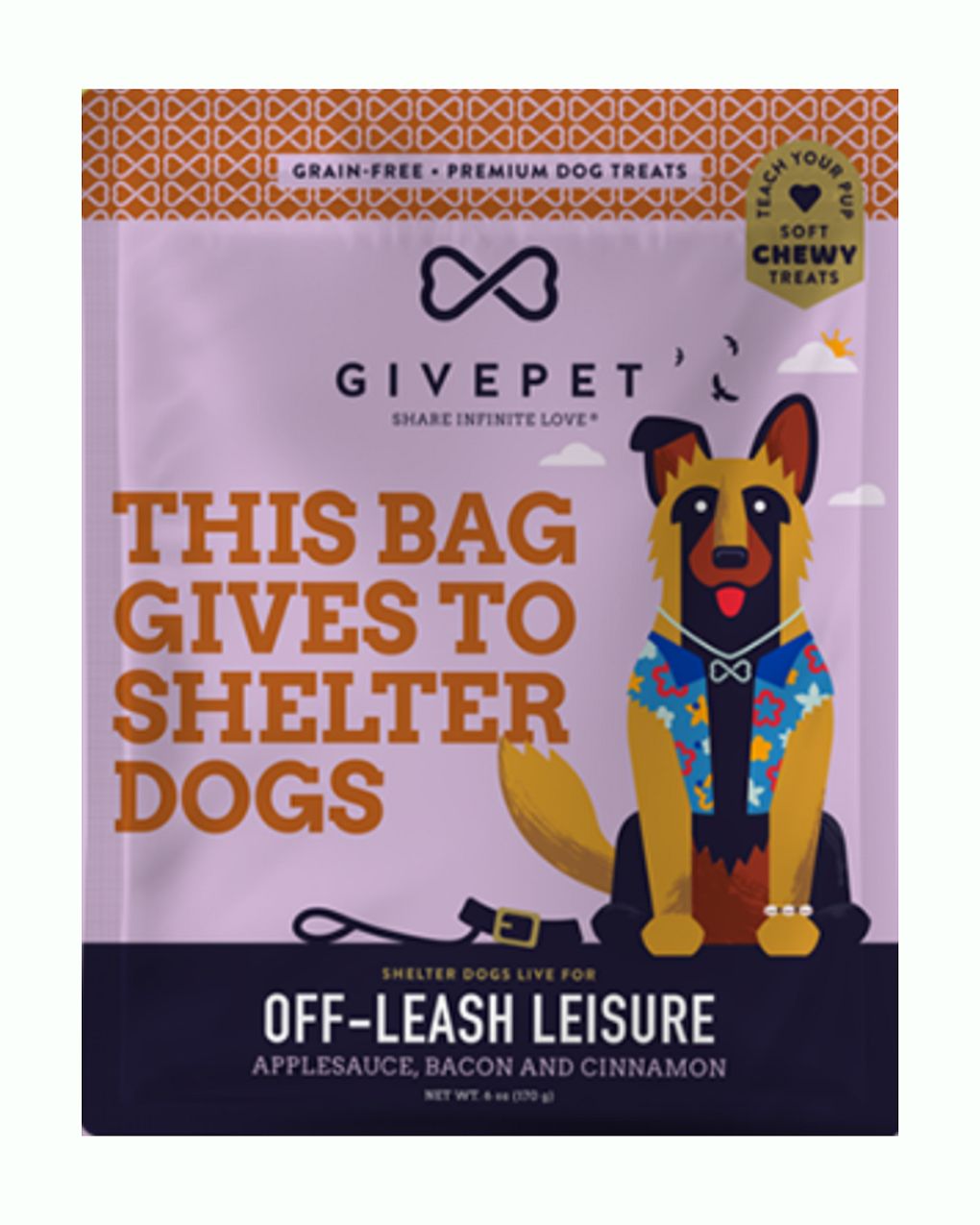 GivePet Off Leash Leisure Applesauce, Bacon and Cinnamon Soft Dog Treats