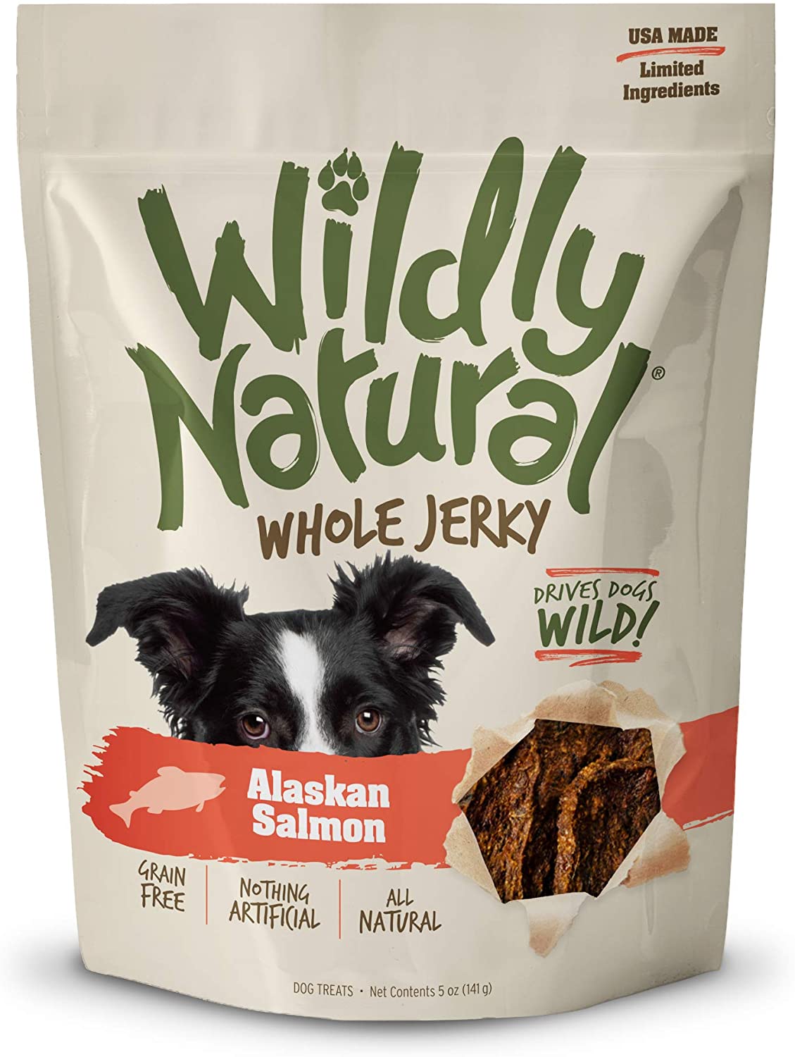 Fruitables Wildly Natural Whole Jerky Alaskan Salmon Dog Treats - 5oz Bag