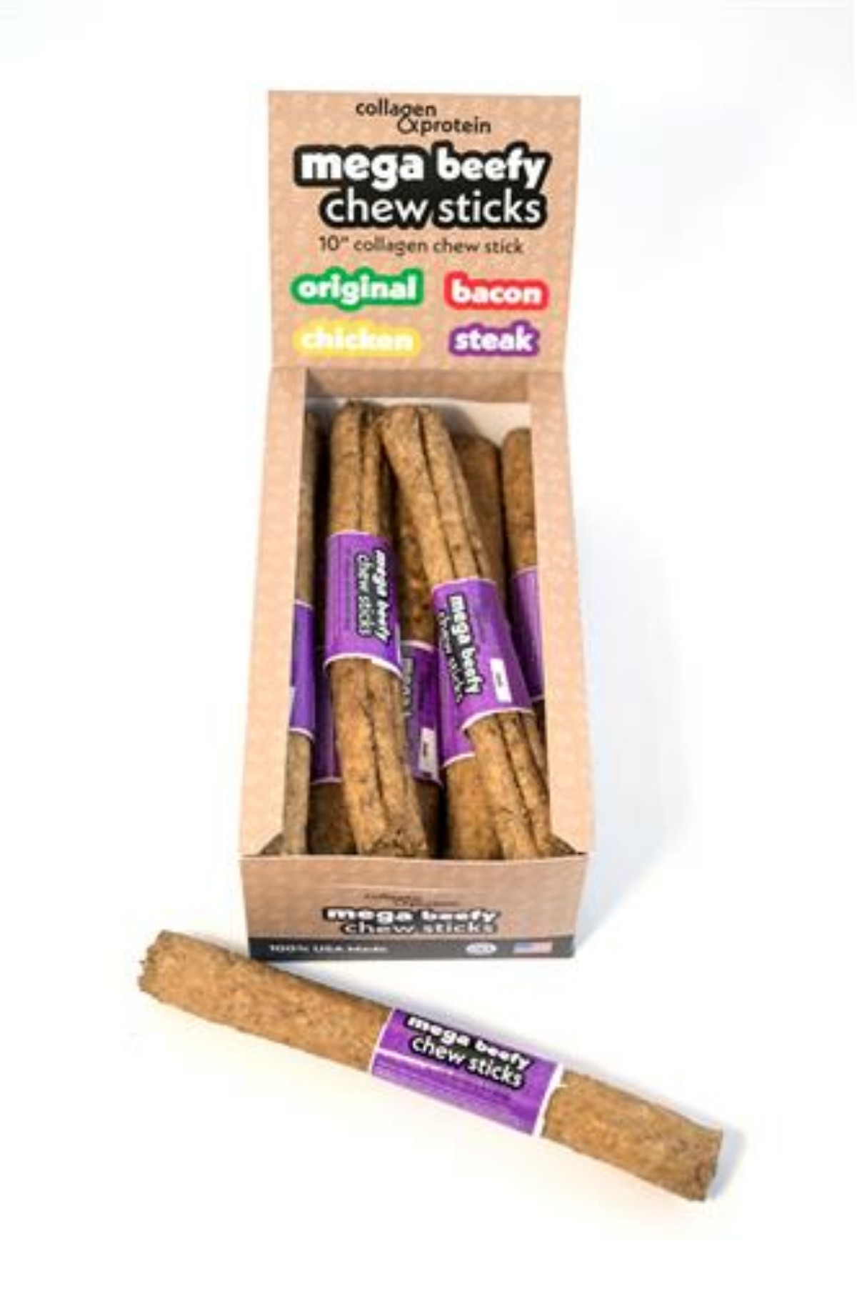 Frankly Pet Mega Beefy Chew Collagen Stick Steak Flavor