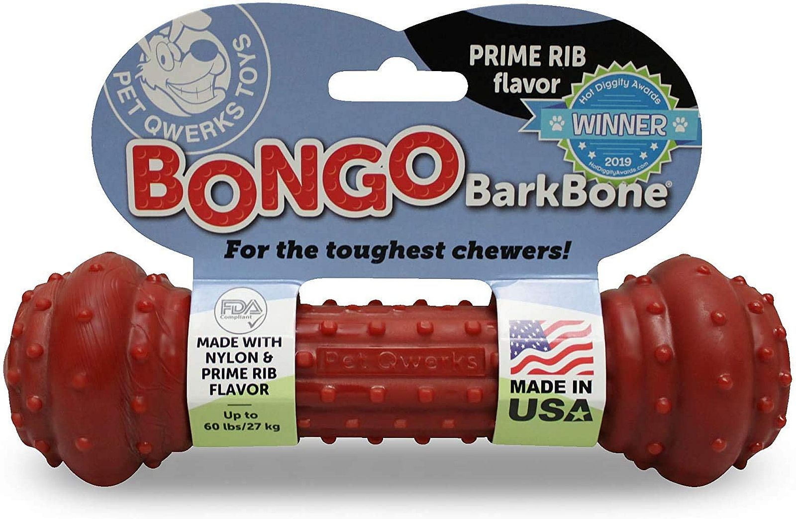 Pet Qwerks Bongo Prime Rib flavor Bone- large- Mickeyspetsupplies.com