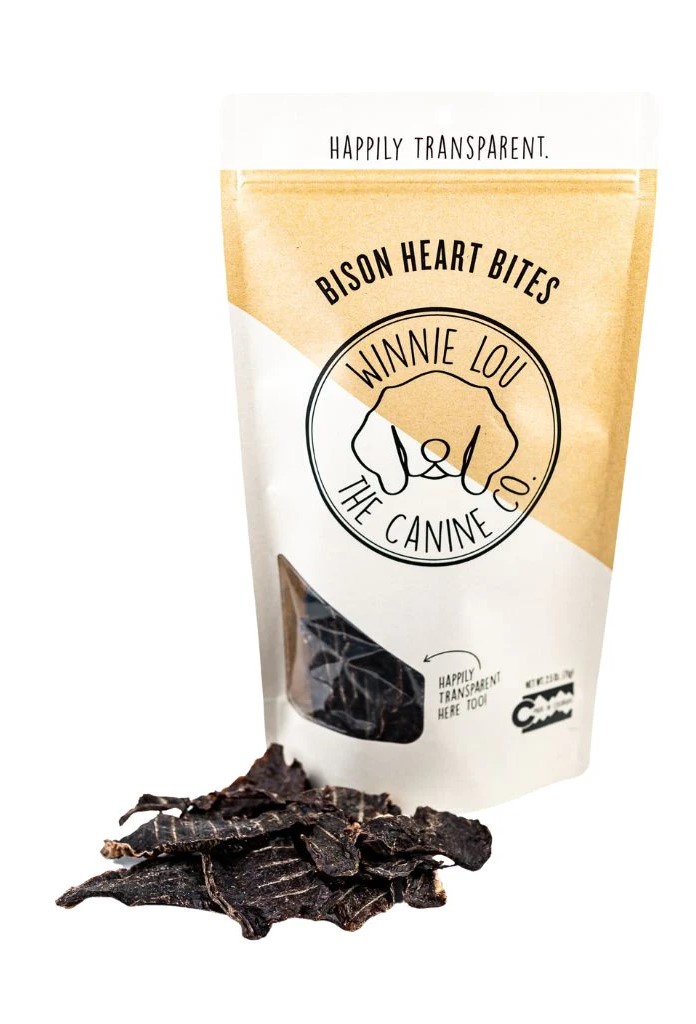 Winnie Lou Bison Heart Bites Dog Treats - 2.5oz Bag
