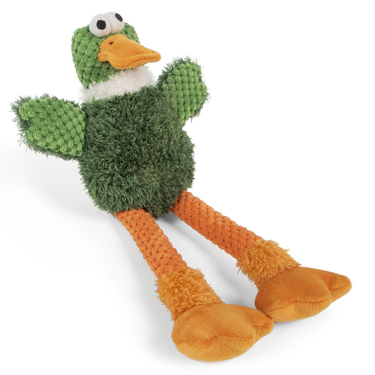 goDog Checkers™ Skinny Duck Dog Toy with Chew Guard - Small
