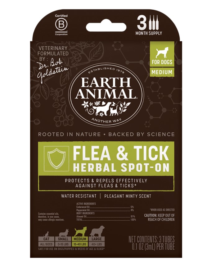 Earth Animal Herbal Flea and Tick Spot-On for Medium Dog