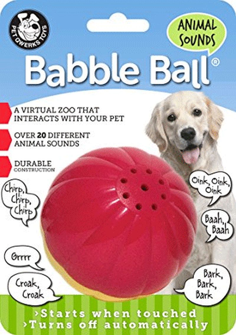 Pet Qwerks Animal Sounds Babble Ball Large- Mickeyspetsupplies.com