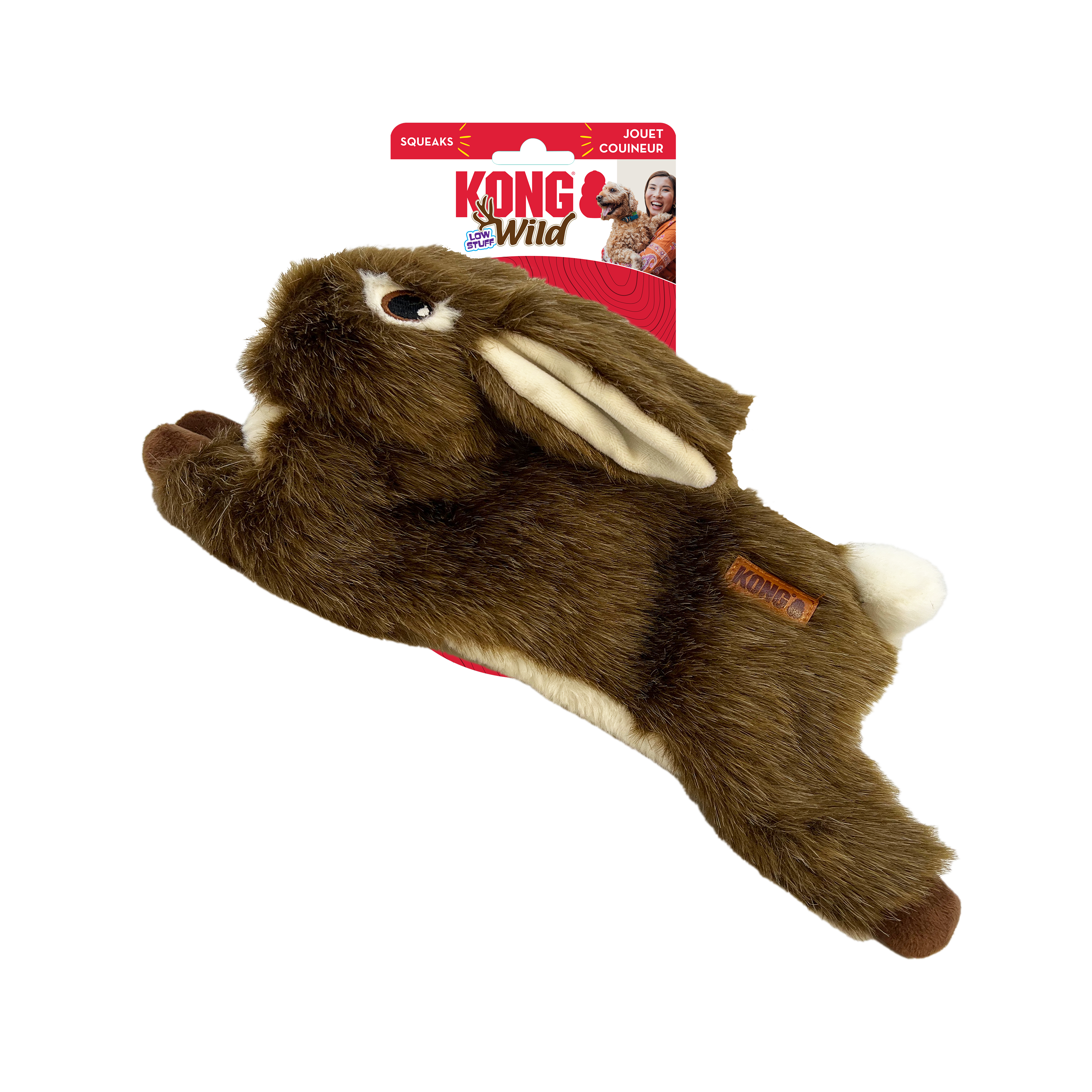 KONG Wild Low Stuff Rabbit Dog Toy Front