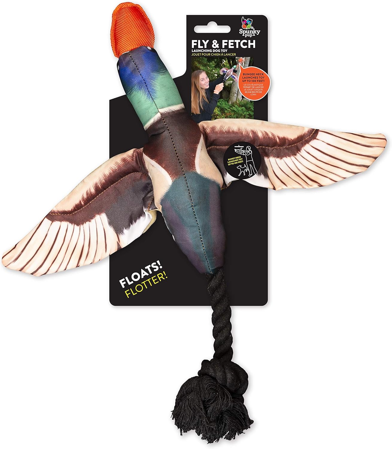 Spunky Pup Fly and Fetch Duck Launching Dog Toy