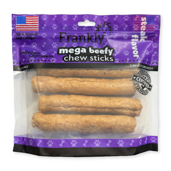 Frankly Pet Mega Beefy Chew Collagen Sticks Steak Flavor Single