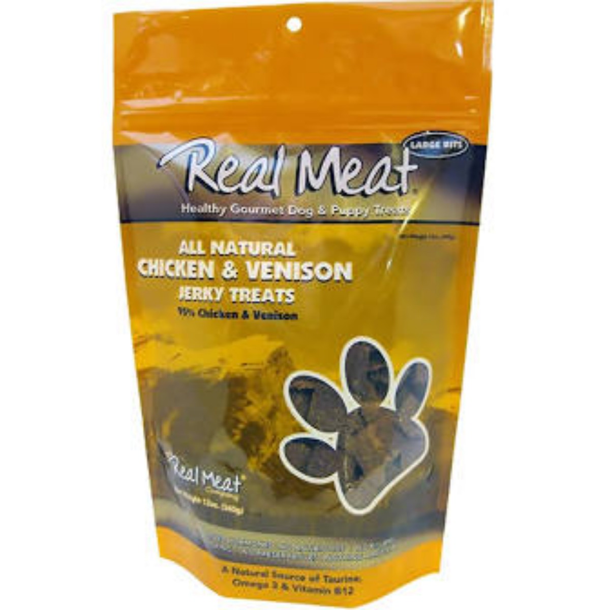 Real Meat Chicken and Venison Jerky Dog Treats - 4oz Bag