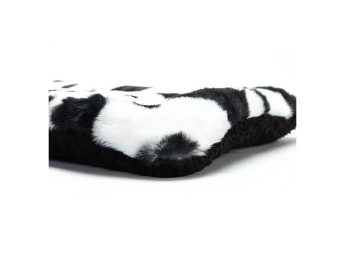 Mutts & Mittens Black Cow Fur Flat Bed - Small