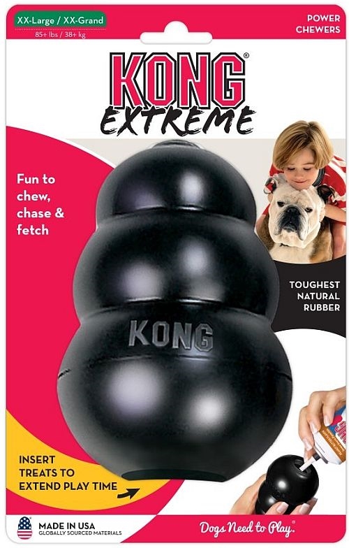 KONG Company Extreme Kong XX- Large has world's strongest dog tough rubber for aggressive chewing dog -Ultra King Kong