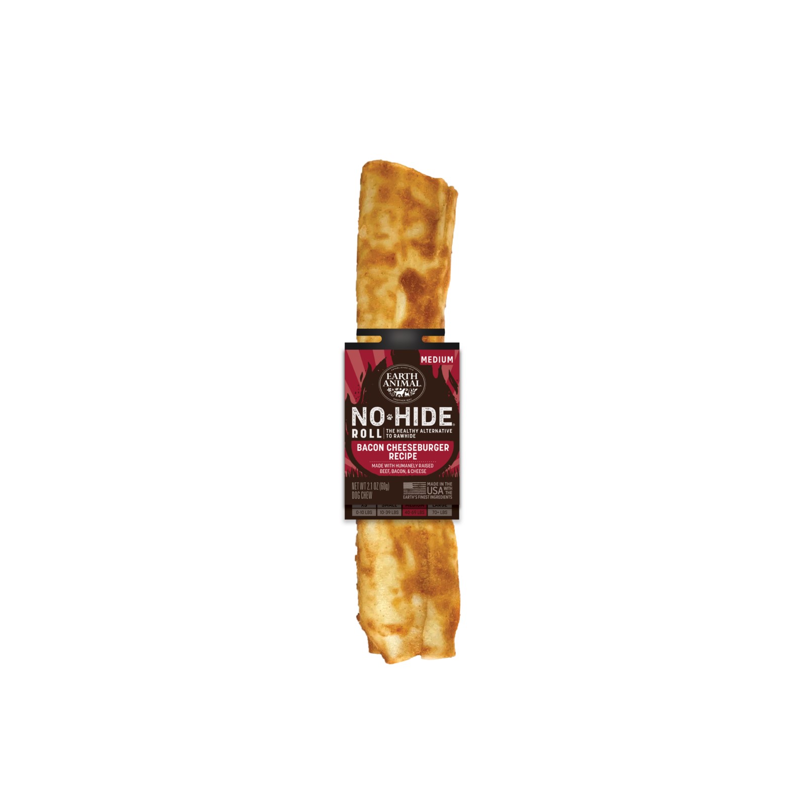 Earth Animal No Hide BBQ Bacon Cheeseburger Dog Chew Medium