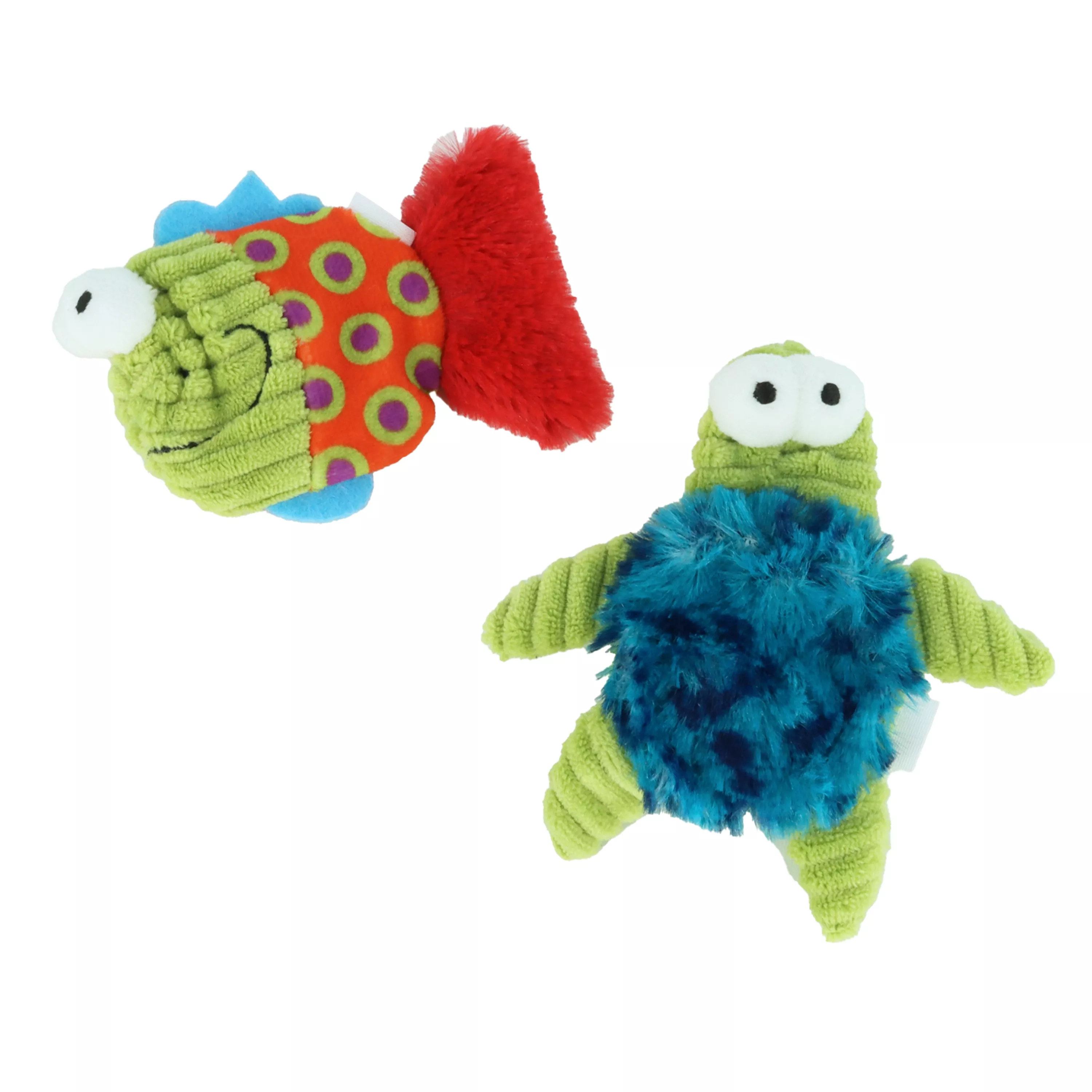 Turbo by Coastal Whimsy Turtle and Fish Cat Toy with Cat