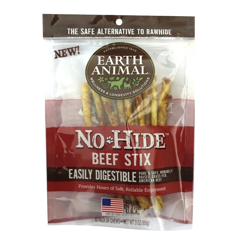 Earth Animal No Hide Beef Chew Stix - 10 Count