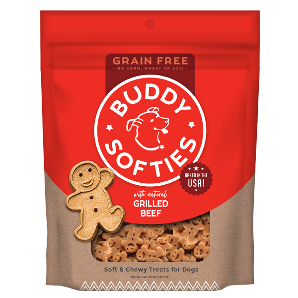 Buddy Biscuits Softies Grain Free Grilled Beef Dog Treats - 5oz Bag