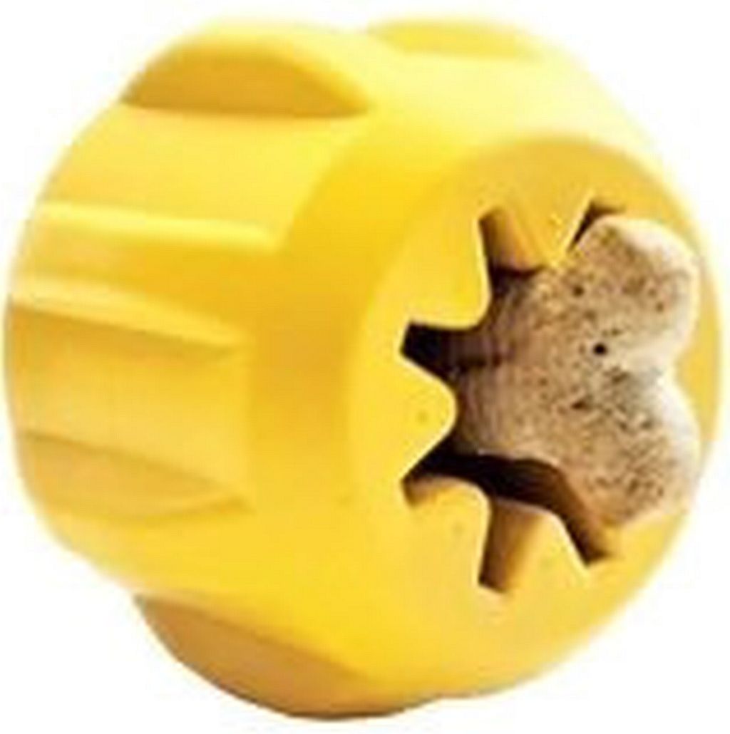 SodaPup ID Gear Treat Holder & Chew Toy Lg - Yellow