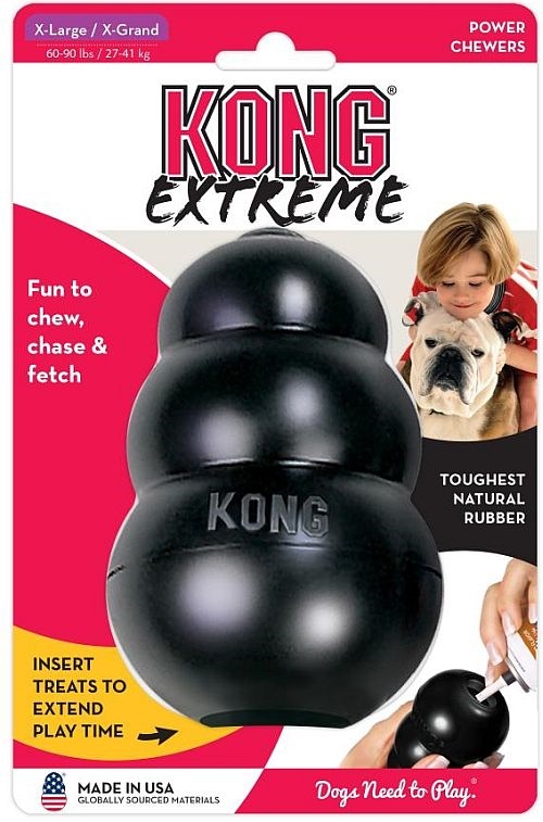 KONG Company Extreme KONG Extra Large has world's strongest dog tough rubber for aggressive chewing dog