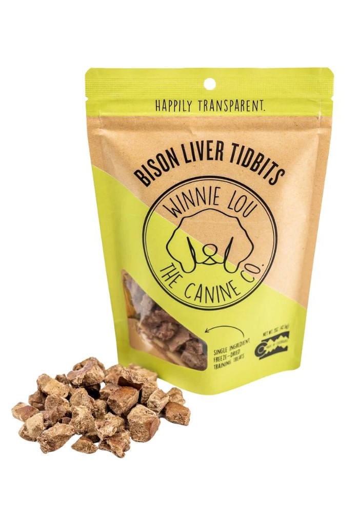 Winnie Lou Bison Liver Tidbits Dog Treats - 2oz Bag
