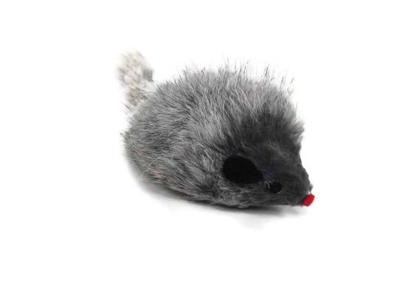 Go Cat Long Haired Mouse with Rattle