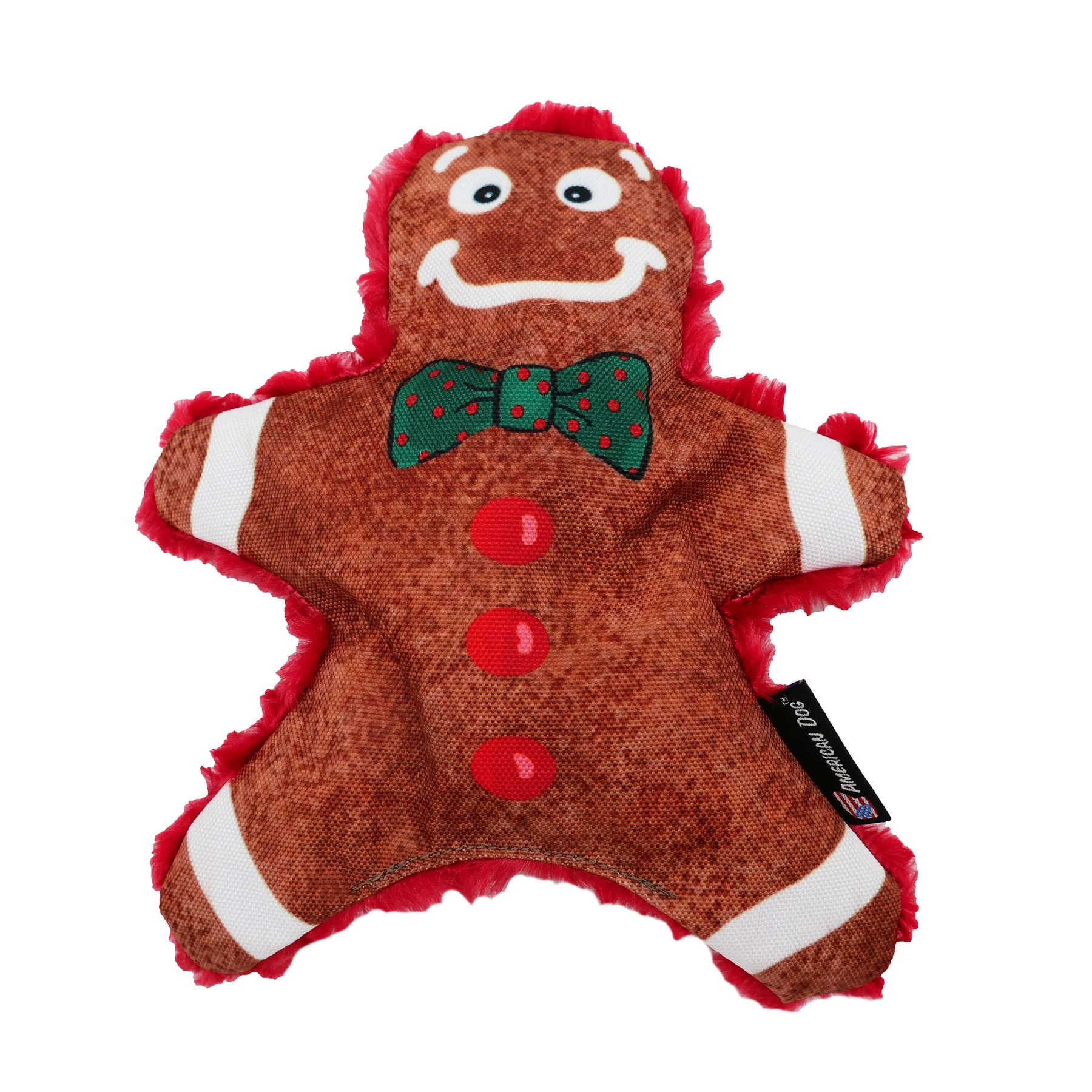 American Dog Gingy Holiday Dog Toy - Front