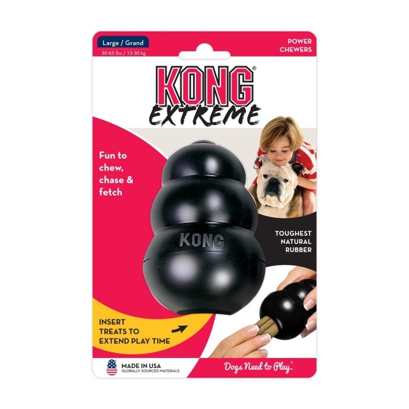 KONG Company The Original Xtreme KONG Large has world's strongest dog tough rubber for aggressive chewing dog