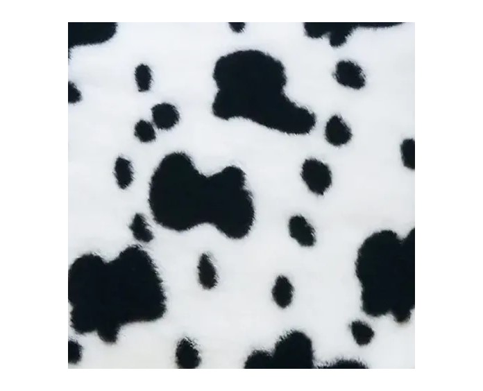 Mutts & Mittens Black Cow Fur Flat Bed - Small