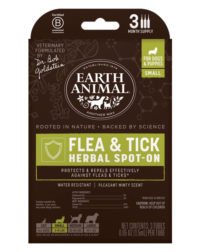 Earth Animal Herbal Flea and Tick Spot-On for Small Dog