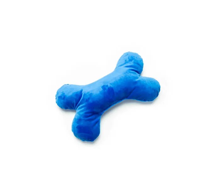 Mutts & Mittens Bone Plush Dog Toy  - Light Blue