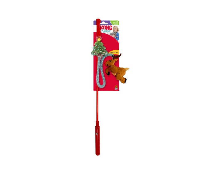 KONG Holiday Teaser Light-Up Reindeer Catnip Wand
